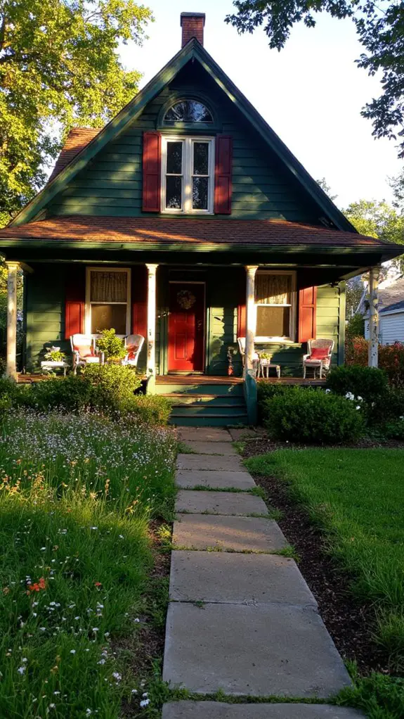 cape cod with maroon accents