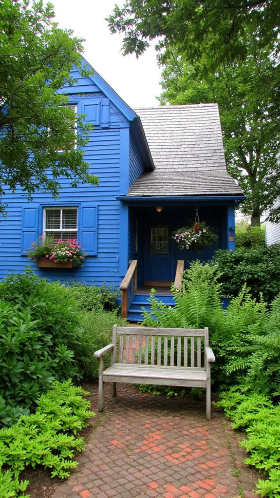 cerulean and lush greenery