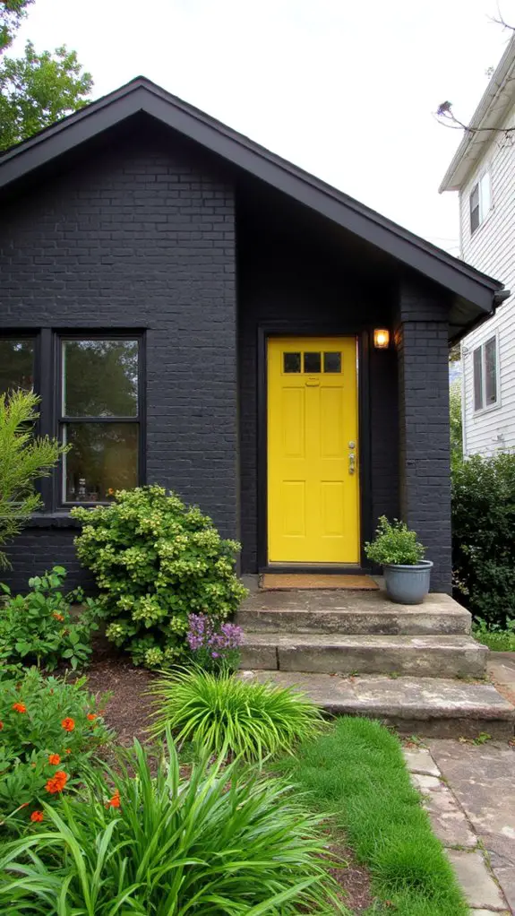 charcoal and yellow contrast