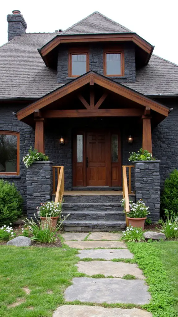 charcoal gray natural wood