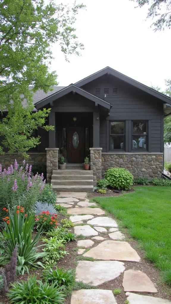 charcoal gray stone accents