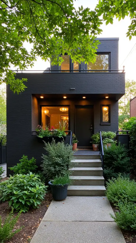 charcoal gray vibrant greenery