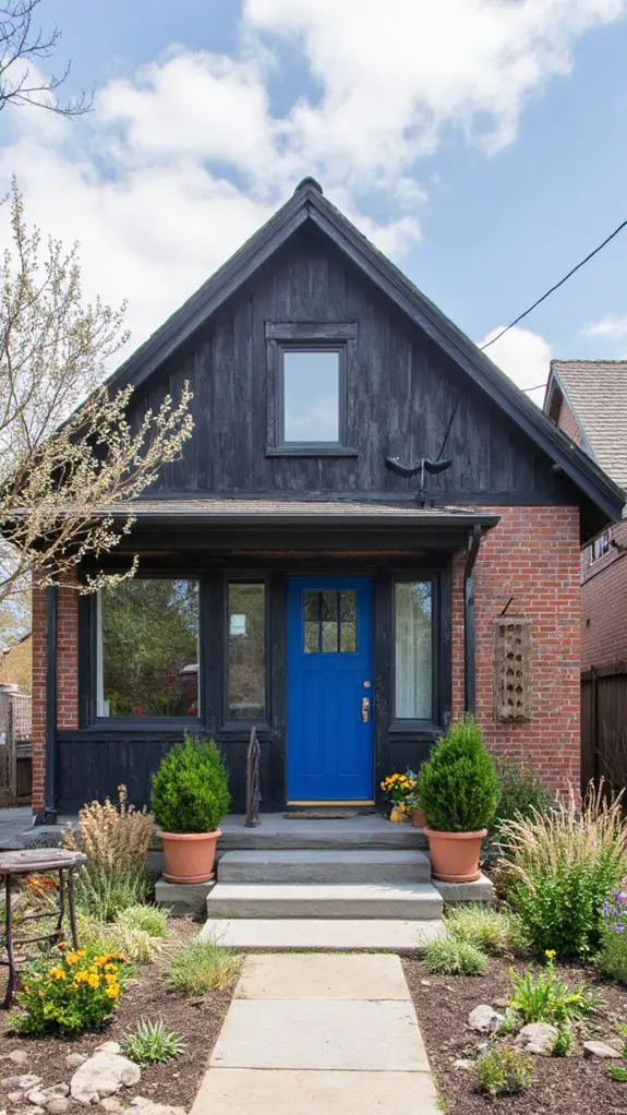 charcoal gray with navy