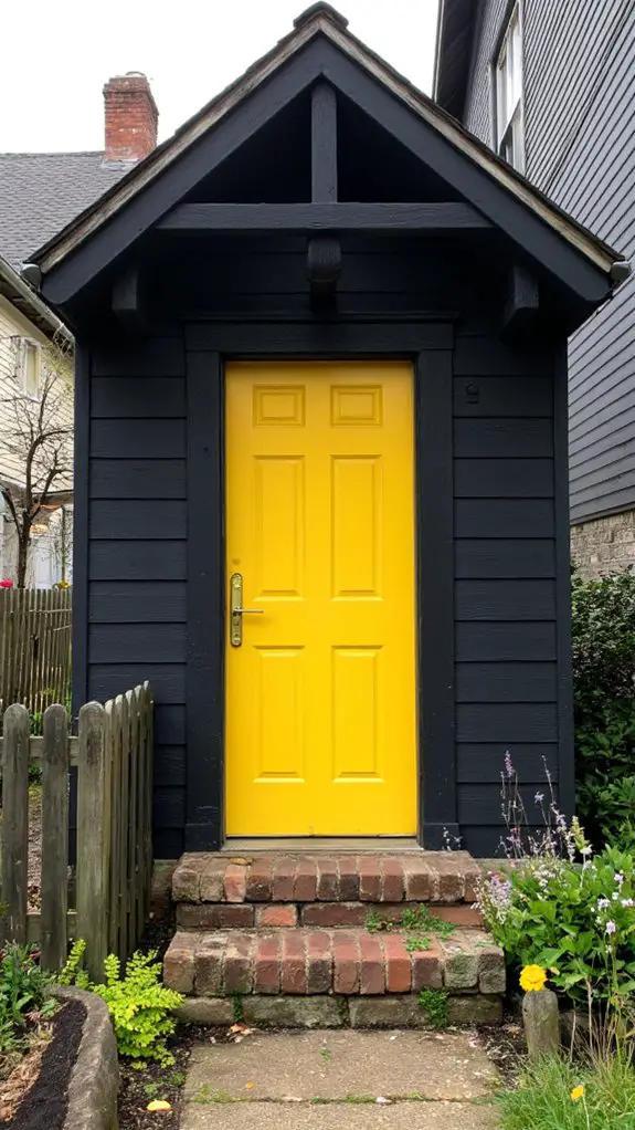 charcoal gray yellow door