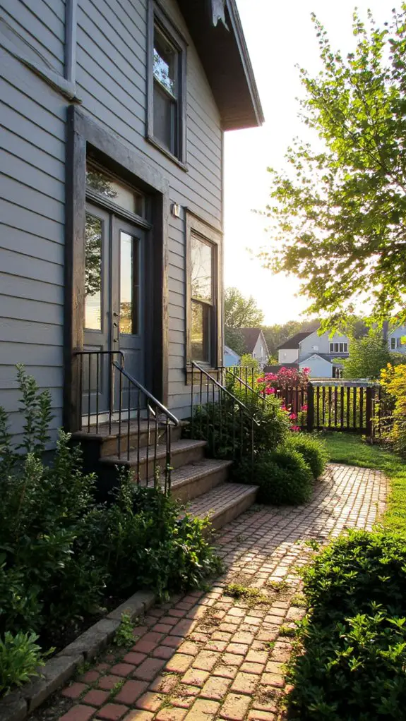 charcoal trim enhances architecture