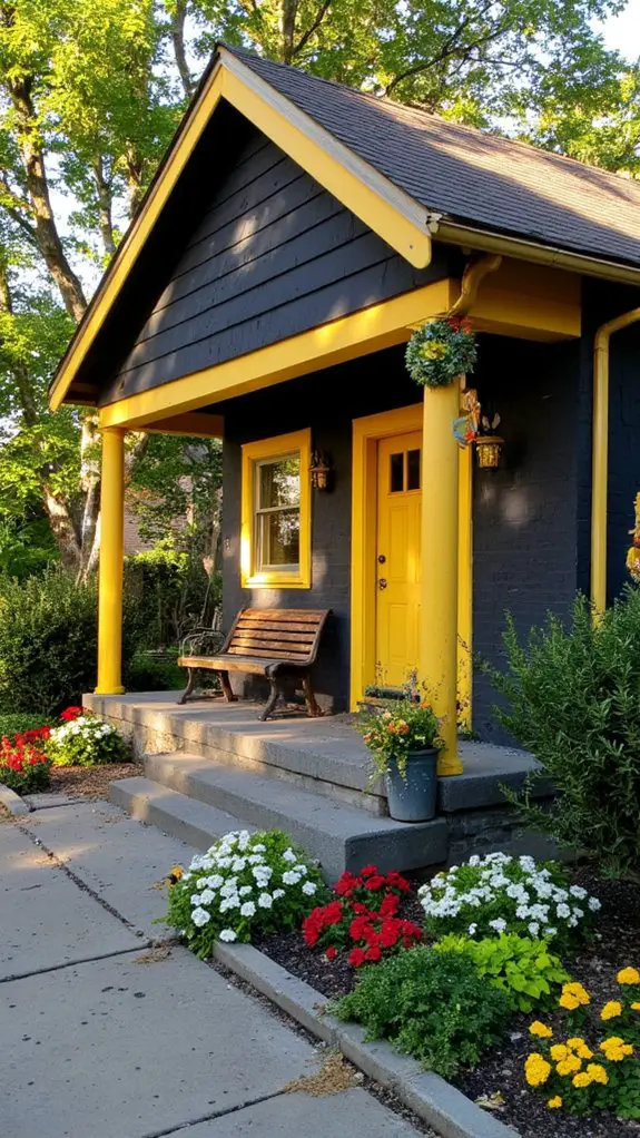 charcoal yellow bungalow charm