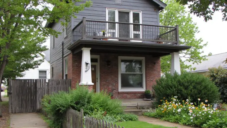 charming balcony gray house