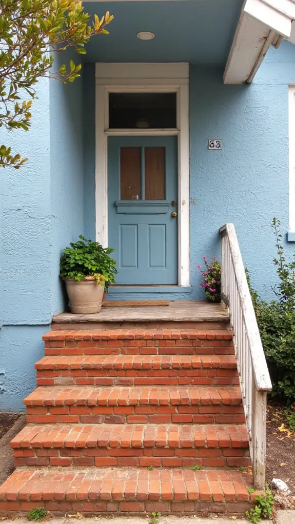 charming blue and brick