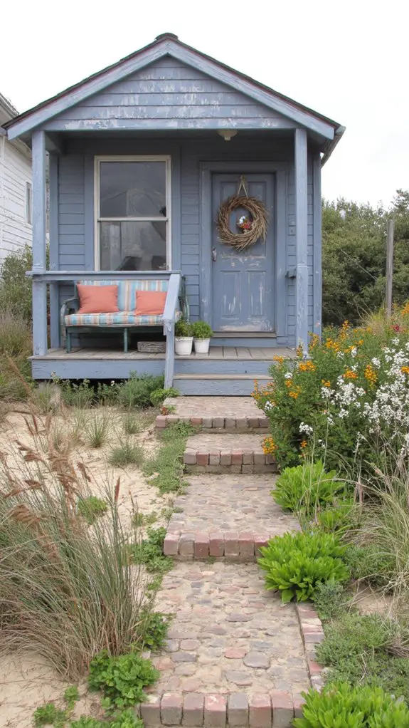 charming blue grey coastal cottage