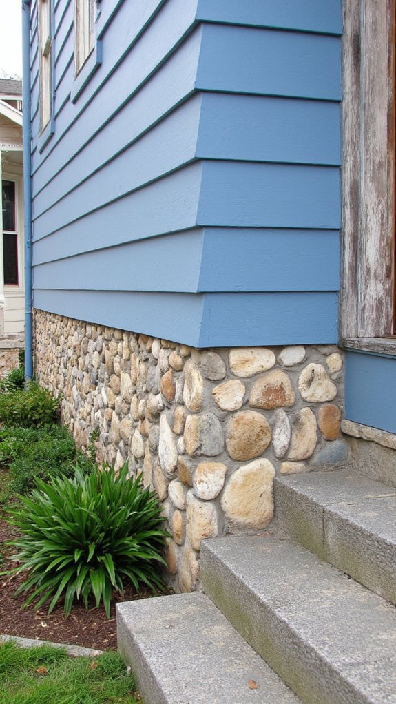 charming blue stone skirting
