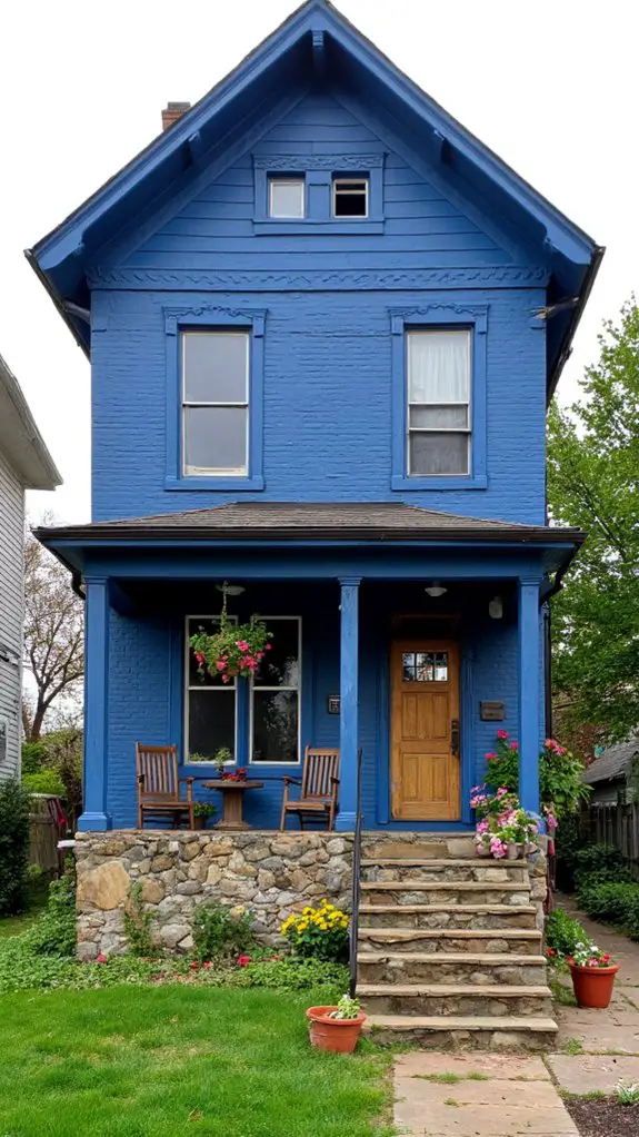 charming blue vintage architecture
