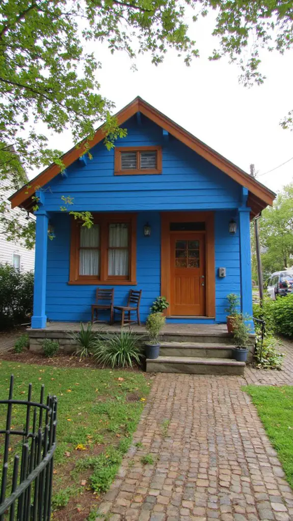 charming bright blue cottage