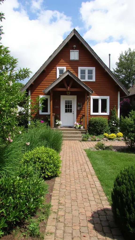 charming brown chalet contrast