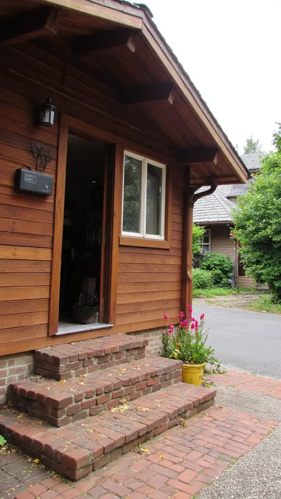 charming brown chalet entrance