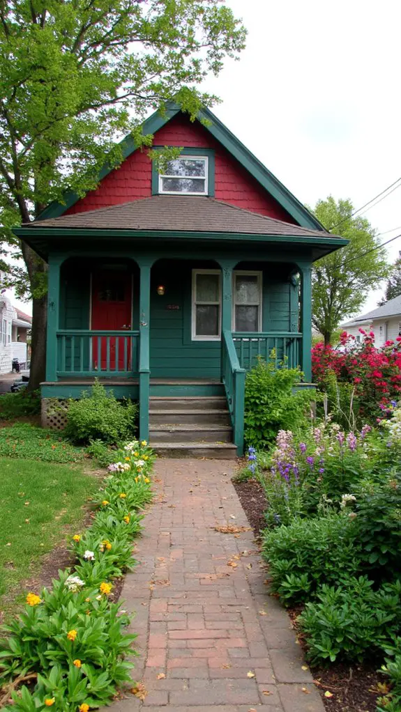 charming bungalow with red shingles
