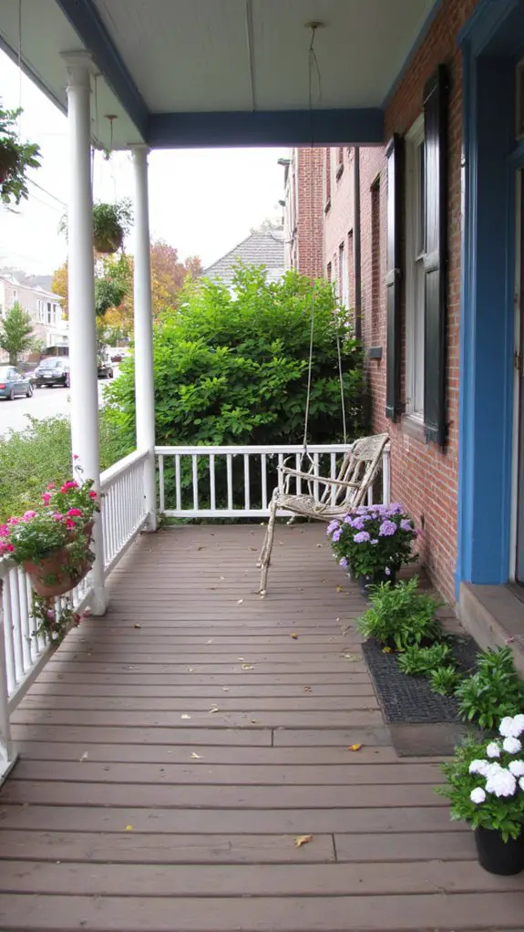 charming colonial blue porch