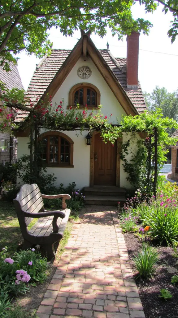 charming cottage with blooms