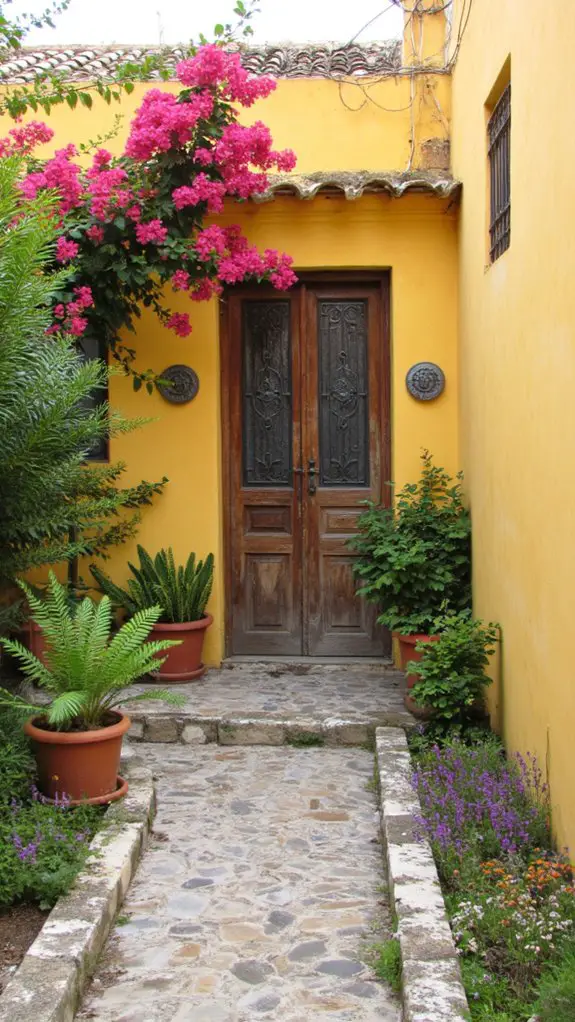 charming courtyard with flowers