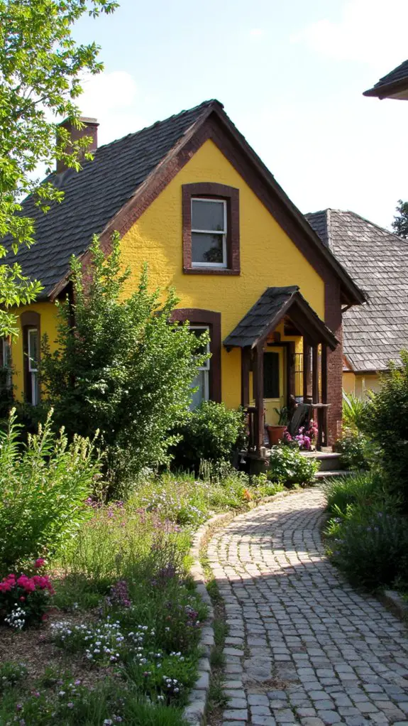 charming cozy yellow cottage