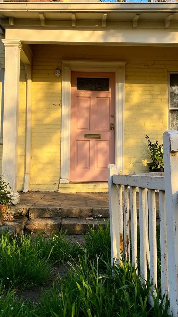 charming creamy yellow exterior