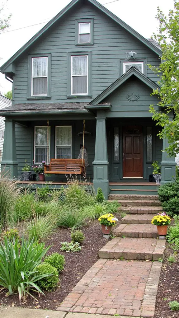 charming dark sage exteriors