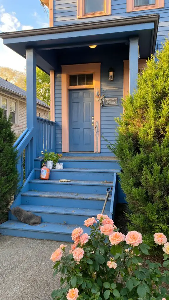 charming denim peach combination