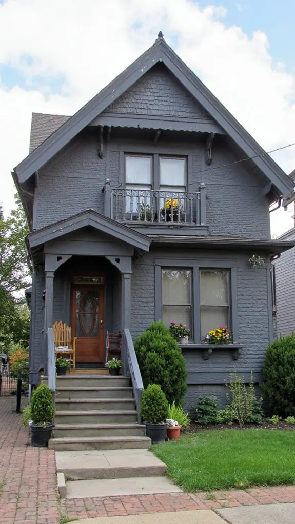 charming gray craftsman balcony