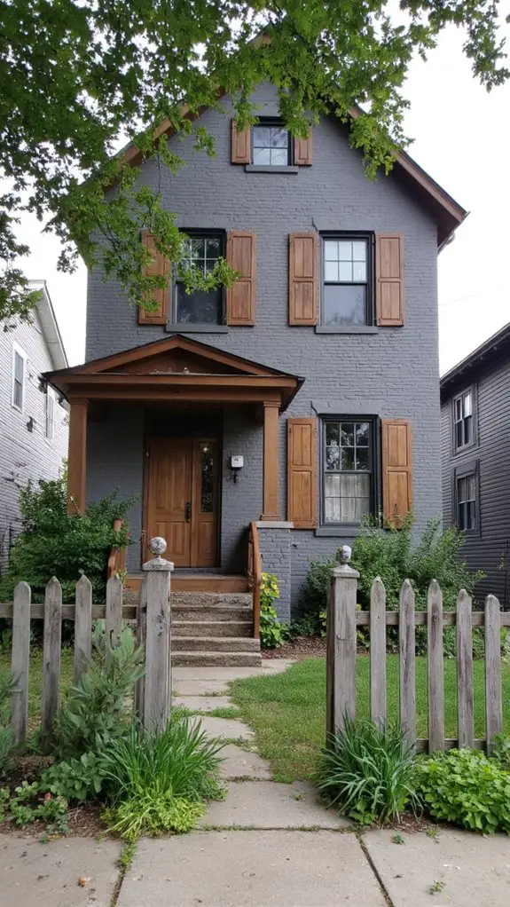 charming gray home exterior