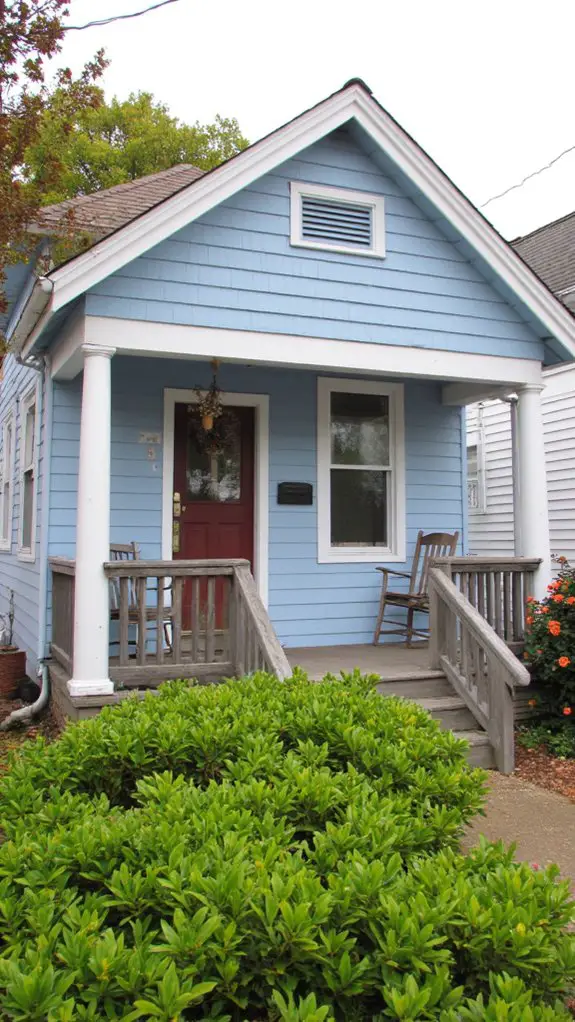 charming light blue bungalow