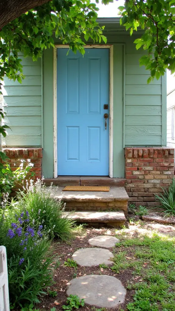 charming light blue bungalow