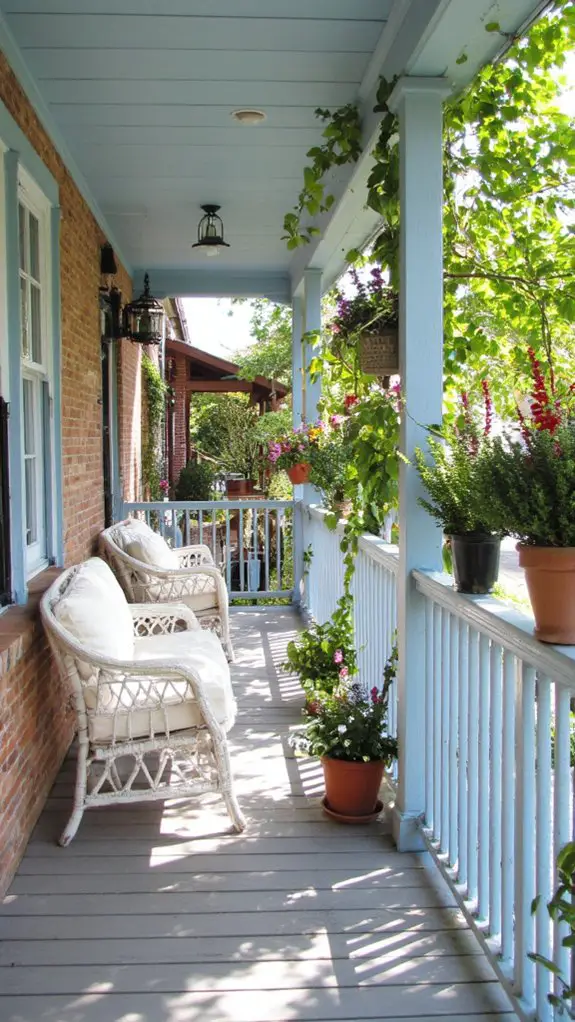 charming light blue porch decor