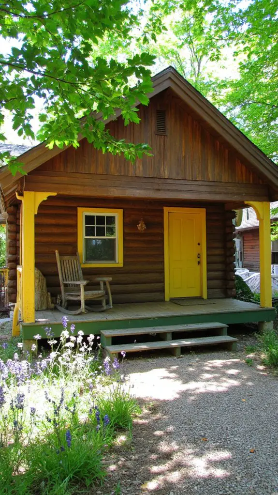 charming log cabin exterior