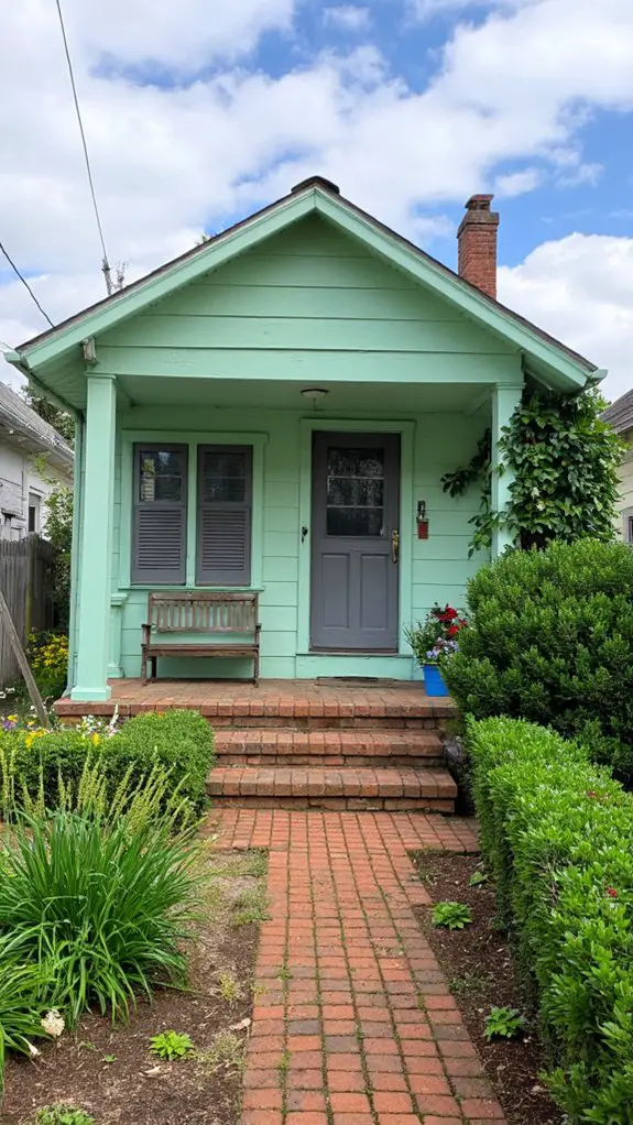 charming mint green cottage