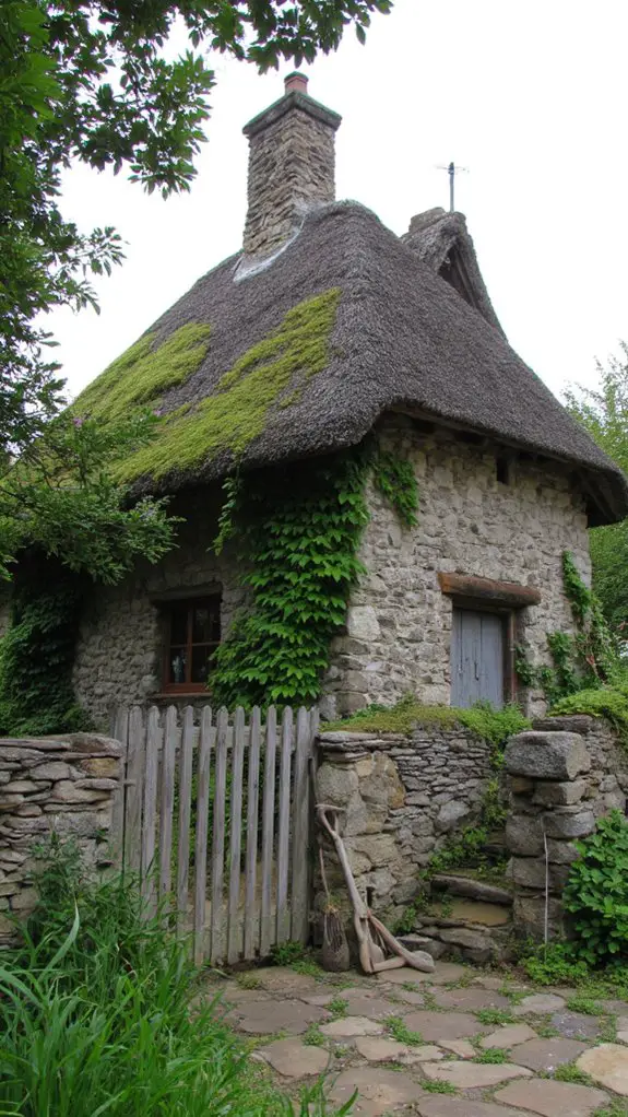charming moss covered stone cottage