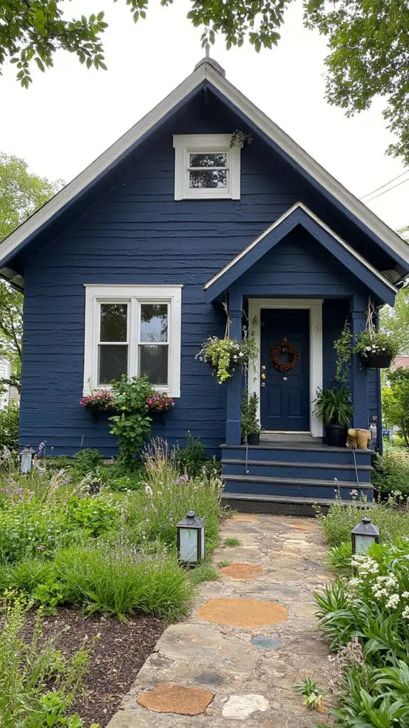 charming navy blue cottage