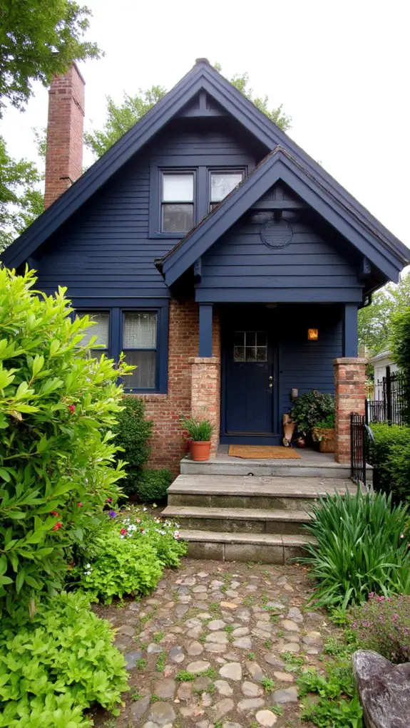 charming navy brick bungalow