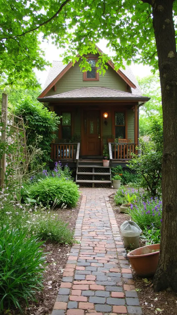 charming olive green cottage