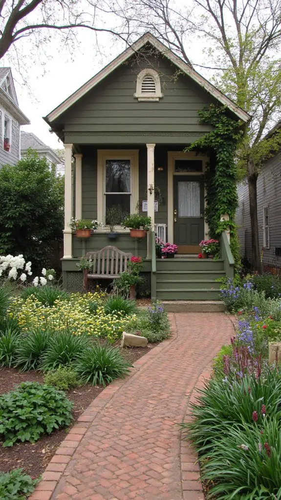 charming olive green cottage