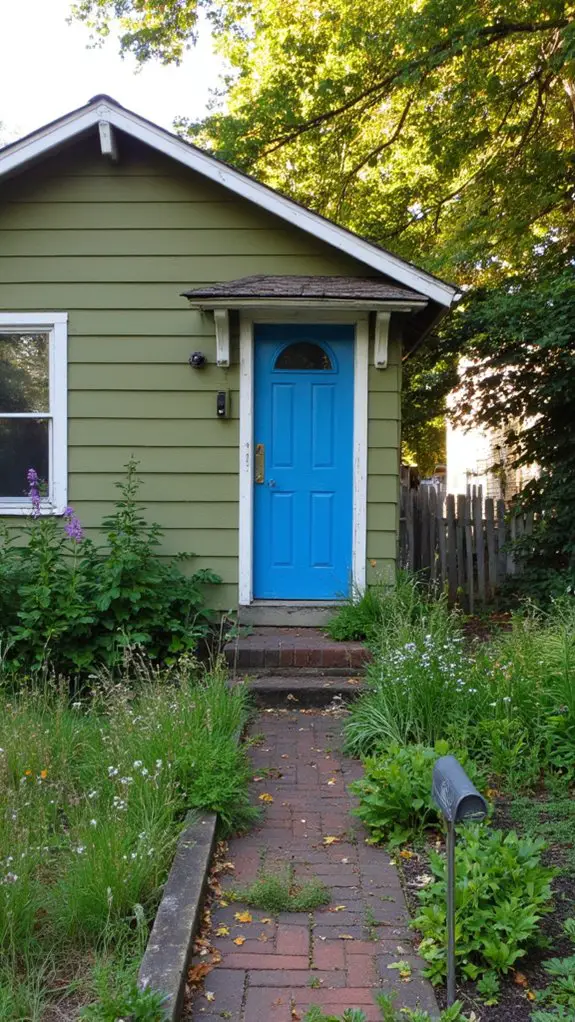 charming olive green house