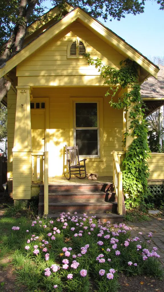charming pastel yellow exteriors