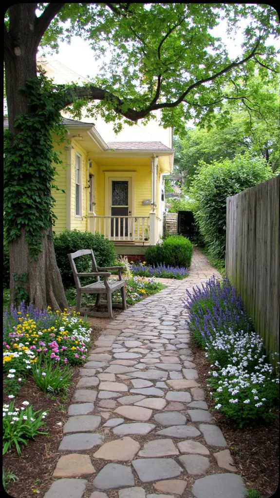 charming pathway with flowers