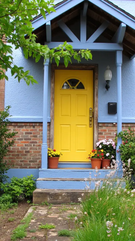 charming periwinkle gold door