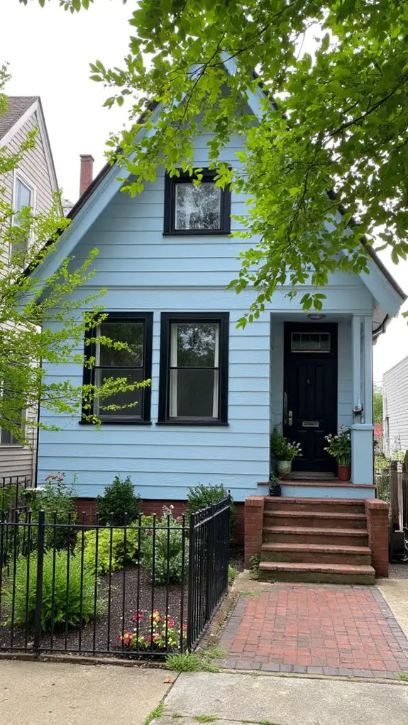 charming powder blue bungalow