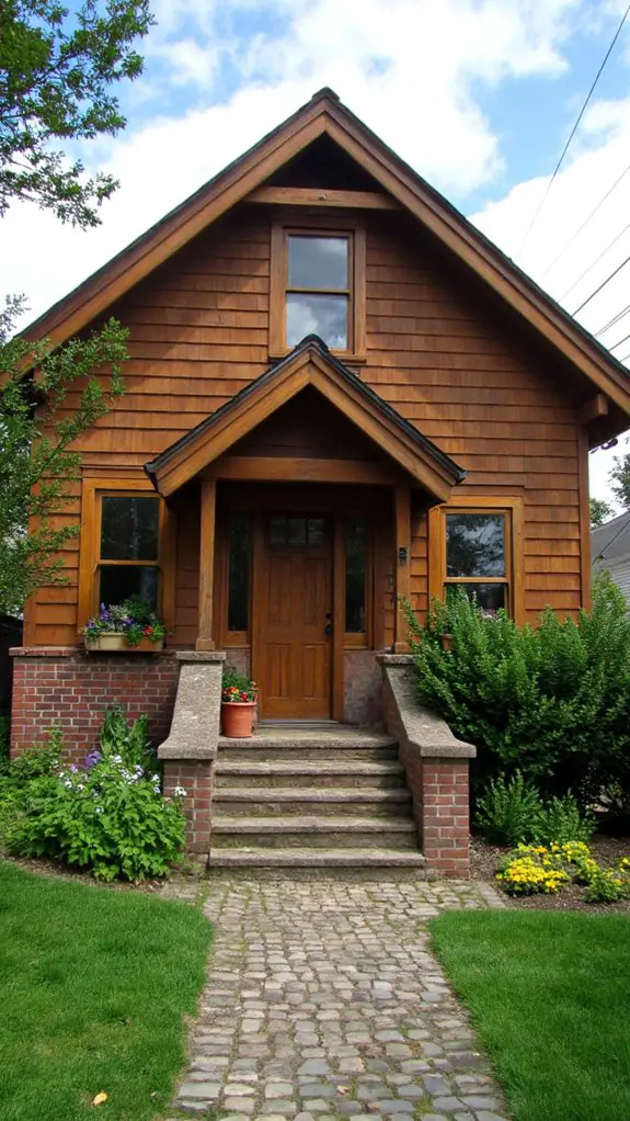charming rustic brown house