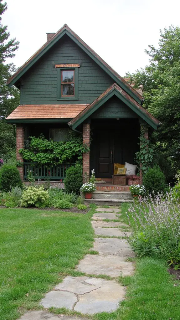 charming rustic green retreat