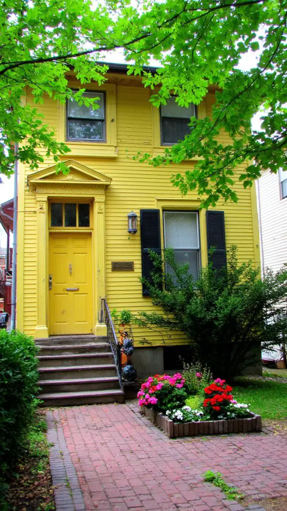charming rustic yellow colonial