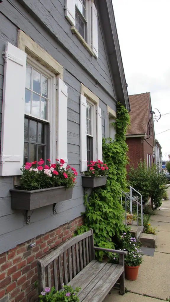 charming shutters and window boxes