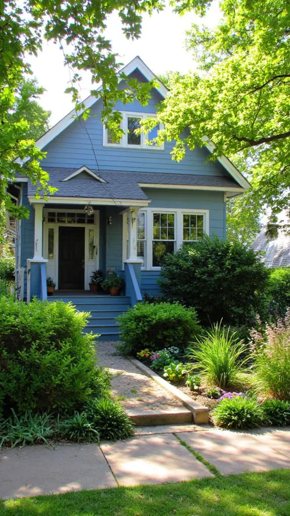 charming slate blue bungalow