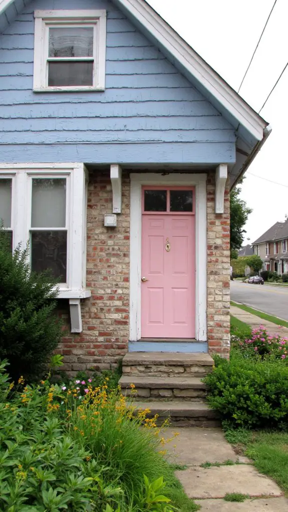 charming soft blue exterior