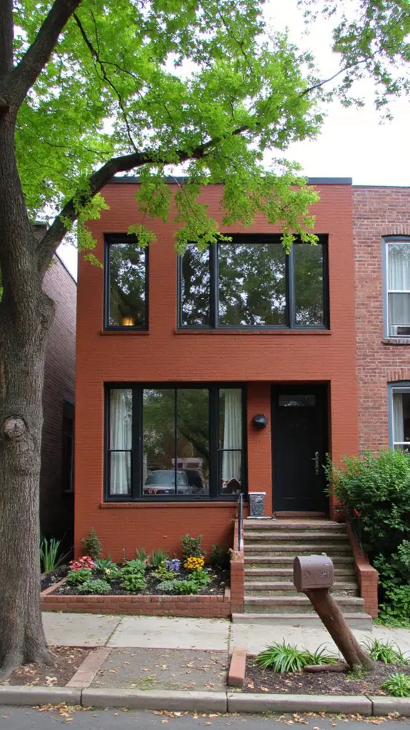 charming urban brown houses